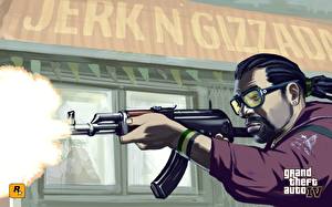 Fonds d'écran Grand Theft Auto Fusil d'assaut GTA 4