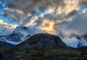 Картинка Горы Небо Аргентина Снег Облако Природа