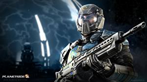 Pictures PlanetSide 2 Warriors Assault rifle Helmet vdeo game