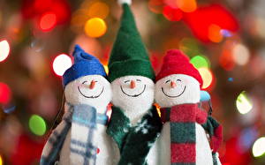 Hintergrundbilder Feiertage Neujahr Spielzeuge Schneemänner
