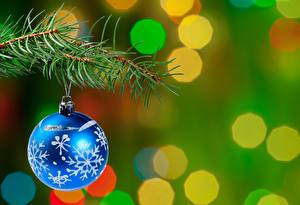 Sfondi desktop Giorno festivo Anno nuovo Palla Rami Albero di Natale