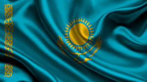 Papel de Parede Desktop Cazaquistão Bandeira