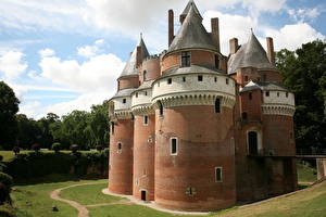 Fonds d'écran Château fort France Ciel Nuage Rambures Villes