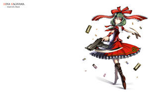 Hintergrundbilder Touhou Collection Sturmgewehr Kleid Anime Mädchens