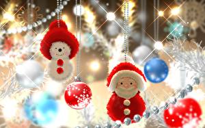 Sfondi desktop Giorno festivo Anno nuovo Babbo Natale Palla