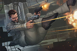 Fonds d'écran Max Payne Max Payne 3 Pistolets Guerrier Coup de canon jeu vidéo