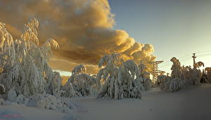 Bureaubladachtergronden Seizoen Winter Hemelgewelf Sneeuw Wolken HDR Natuur