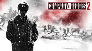 Фотографии Company of Heroes Company of Heroes 2 Солдат Снегу компьютерная игра