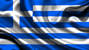 Papel de Parede Desktop Grécia Bandeira Tiras Cruz