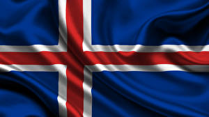 Papel de Parede Desktop Islândia Bandeira Cruz