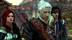 桌面壁纸，，巫师，巫师2：国王刺客，Geralt of Rivia，凝视，游戏