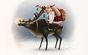 Image Holidays Christmas Deer Santa Claus Beards Humor