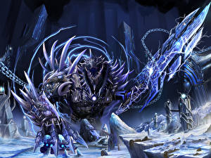 Pictures Monster Swords Armor Fantasy