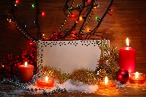 Fonds d'écran Jour fériés Nouvel An Bougies Illuminations de Noël