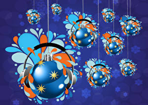 Fonds d'écran Jour fériés Nouvel An Image vectorielle Boules