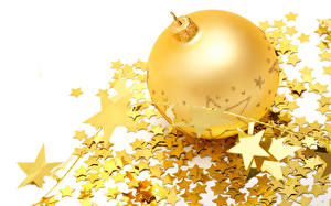 Fondos de escritorio Día festivos Año Nuevo Bolas Oro color