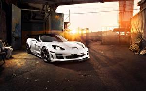 Hintergrundbilder Chevrolet Weiß Lichtstrahl Luxus Tikt White Corvette Autos