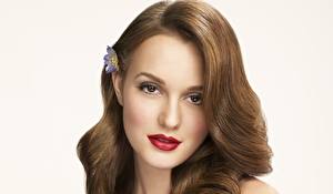 Image Leighton Meester Face Staring Brunette girl Hair Brown haired Hairstyle Celebrities
