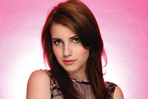 Picture Emma Roberts Eyes Staring Face Brunette girl Hair Brown haired Celebrities