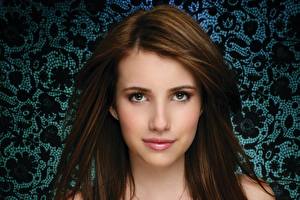 Photo Emma Roberts Eyes Glance Face Brunette girl Hair Brown haired Celebrities