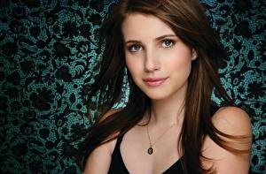 Pictures Emma Roberts Eyes Glance Face Brunette girl Hair Brown haired Celebrities