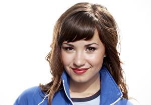 Wallpaper Demi Lovato Face Glance Smile Brunette girl Hair Celebrities