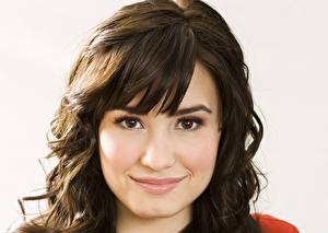 Pictures Demi Lovato Eyes Face Staring Smile Brunette girl Hair Celebrities
