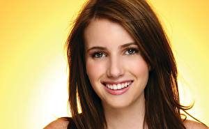 Image Emma Roberts Glance Face Smile Brunette girl Hair Brown haired Celebrities