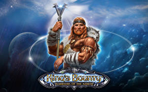 Bakgrundsbilder på skrivbordet King's Bounty Krigare En man Magisk Käpp Ser dataspel