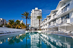 Hintergrundbilder Resort Schwimmbecken Palmen Hotel Städte