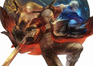 Pictures Devil May Cry Warriors Man Pistol Dante Games