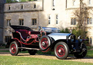 Bureaubladachtergronden Rolls-Royce Vintage Zwart kleur Phantom LWB Open Tourer 1930 auto's