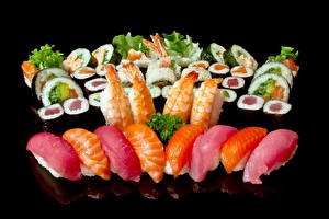 Bureaubladachtergronden Zeevruchten Sushi Voedsel