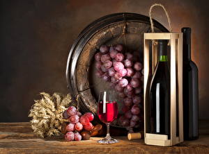 Fonds d'écran Boisson Vin Le raisin Tonneau Verre à vin Bouteilles aliments