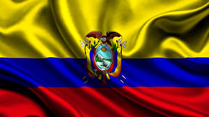 Bakgrundsbilder på skrivbordet Ecuador Flagga Randig