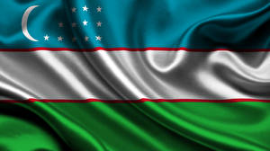 Bakgrundsbilder på skrivbordet Flagga Randig Uzbekistan
