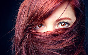 Fotos Augen Blick Gesicht Haar Rotschopf Mädchens