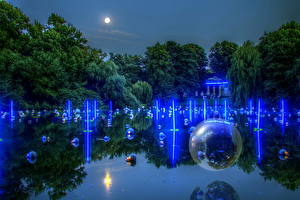 Pictures Park Germany Lake Night  Nature