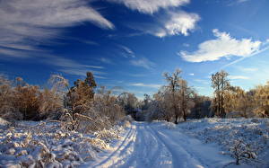 Обои Сезон года Зимние Небо Снег Облачно Природа