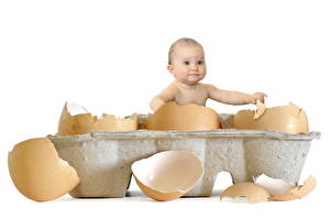 Bureaubladachtergronden Baby Kijkt Eieren kind