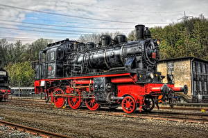 Fonds d'écran Chemin de fer Pierres Ancien Locomotive HDRI