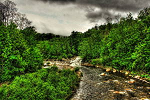 Image Rivers Forest Green HDR Walloomsac Bennington Vermont Nature