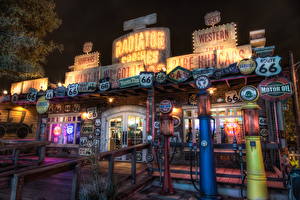 Pictures Parks USA Disneyland Night time HDRI Design California  route 66 Cities