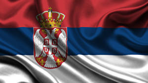 Papel de Parede Desktop Bandeira Sérvia Tiras