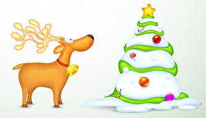 Sfondi desktop Giorno festivo Anno nuovo Grafica vettoriale Albero di Natale