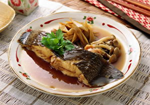 Bureaubladachtergronden Zeevruchten Vissen - Voedsel Bord maaltijd spijs