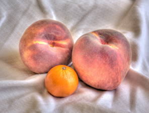 Papel de Parede Desktop Frutas Pêssegos HDRI Alimentos