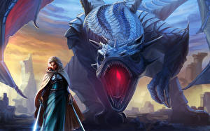 Fonds d'écran Dragon Guerrier Fantasy Filles