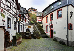 Pictures Germany Building Window Street Stairs Beilstein Cities