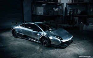 Tapety na pulpit Lamborghini Reflektory samochodowe Widok z boku Metaliczna Drogie Samochody